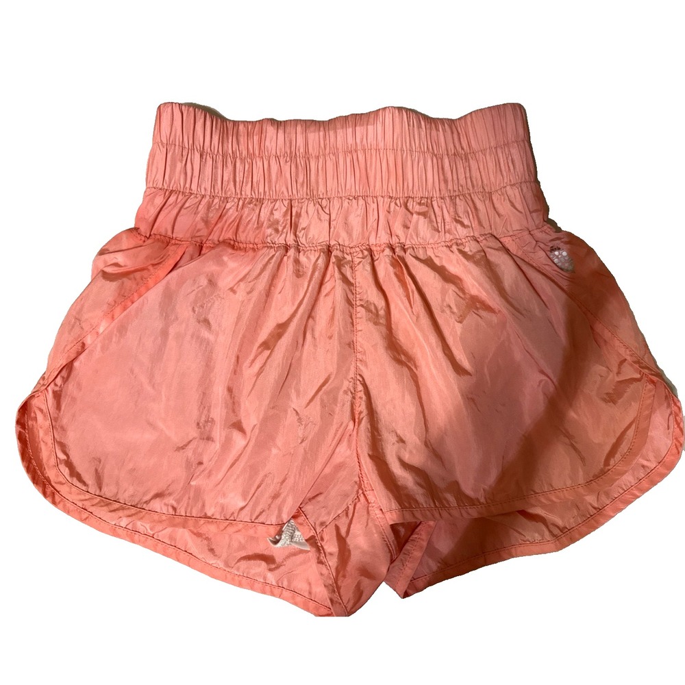 Free People FP Movement The Way Home Running Shorts High Rise Orange/Peach Small